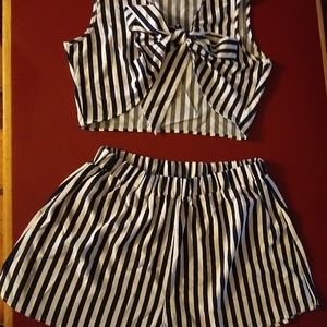 Shein two piece tie front set